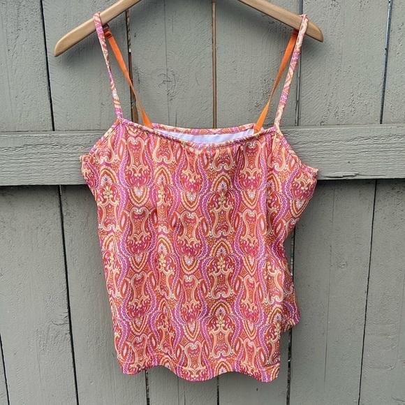 Athleta Paisley Tankini Top Swim Beach Spring Summer Vacation Vibes Sz 42C - Picture 1 of 3
